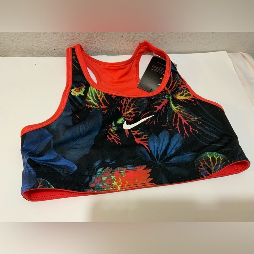 Nike Dri Fit tropical Print Performance Sports Bra Girls size XL - Picture 1 of 6